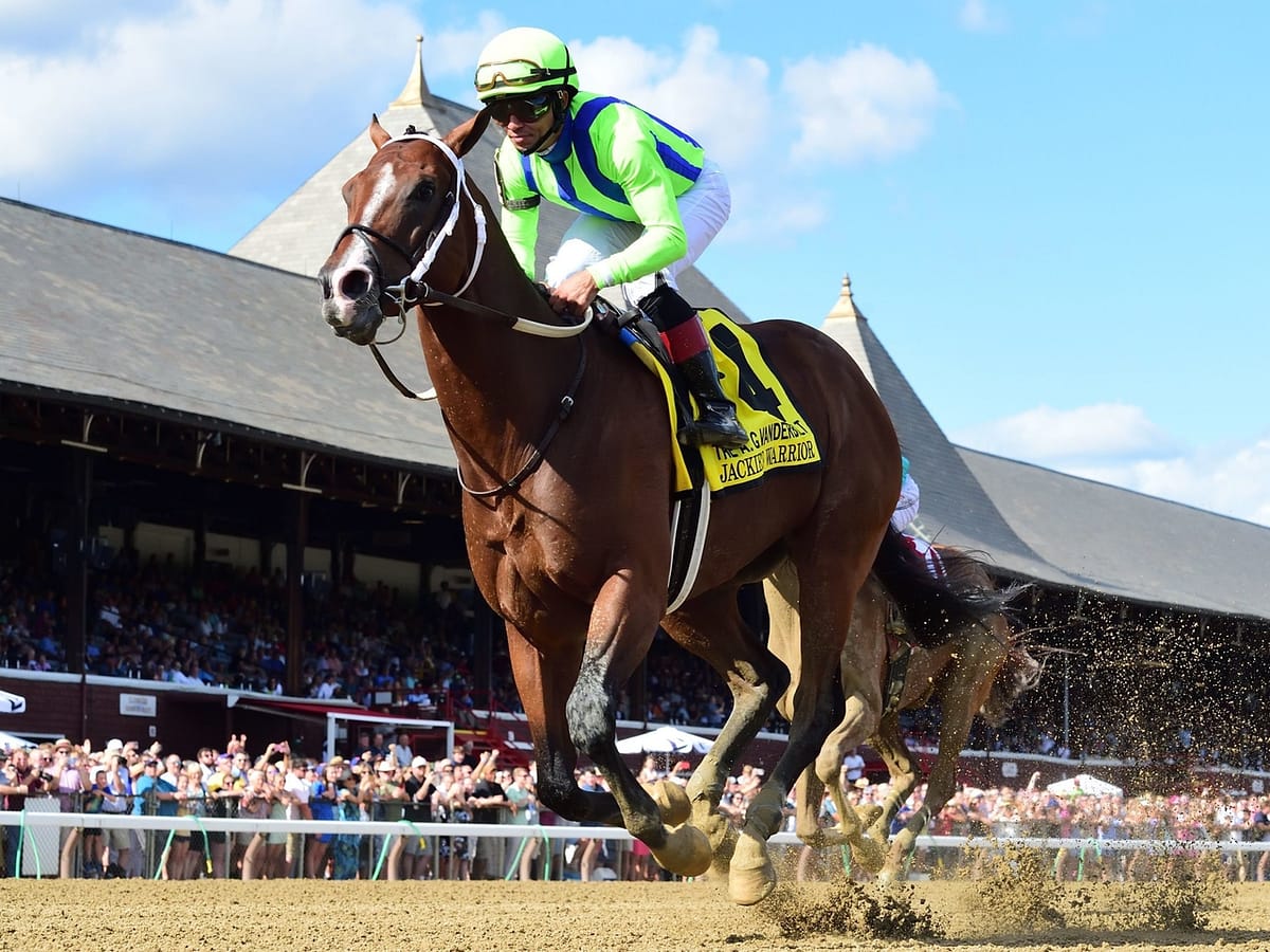Jackie's Warrior wins the 2022 Vanderbilt-G1 to become the first horse to win a G1 three straight years at Saratoga | NYRA photo