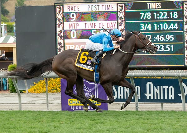 Bolo wins the $500,000 Shoemaker Mile-G1 to become his sire's third G1 winner | Benoit photo